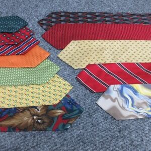 Mixed Brands Neckties Lot of 12 Mens One Size Multicolor Geometric Silk Classic